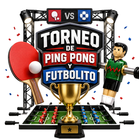 Paleta de ping pong y futbolito