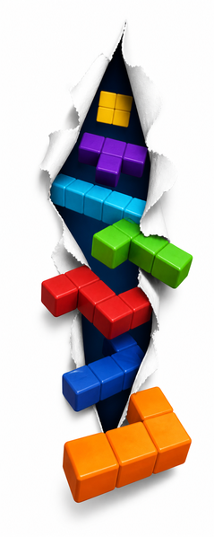 Pantalla dividida de competencia de Tetris